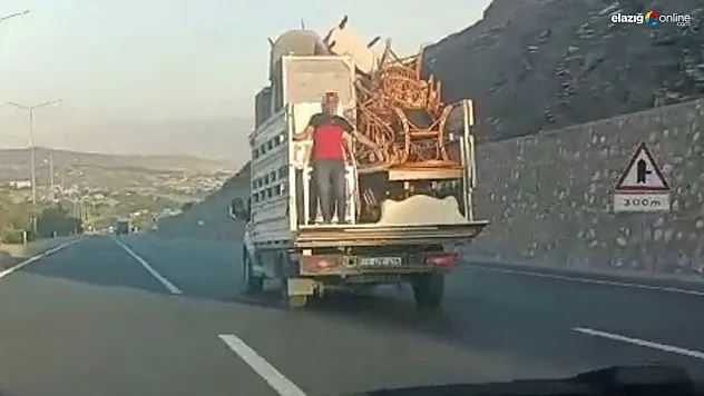 Elazığ'da yürekleri ağza getiren tehlikeli yolculuk