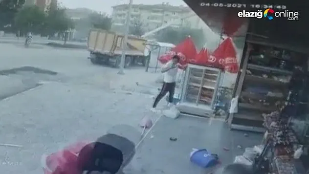 Etkili olan fırtına dondurma dolabını böyle savurdu