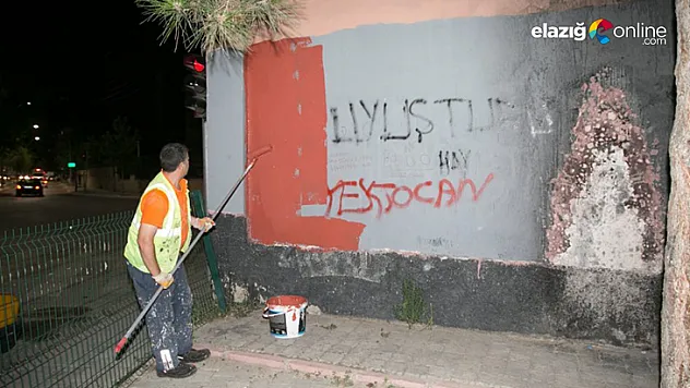 Görüntü kirliliği oluşturan duvar yazıları silindi