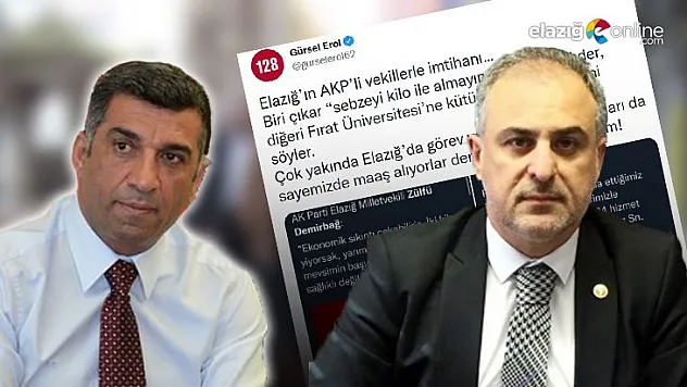 Gürsel Erol'dan Vekil Demirbağ ve Bulut'a eleştiri