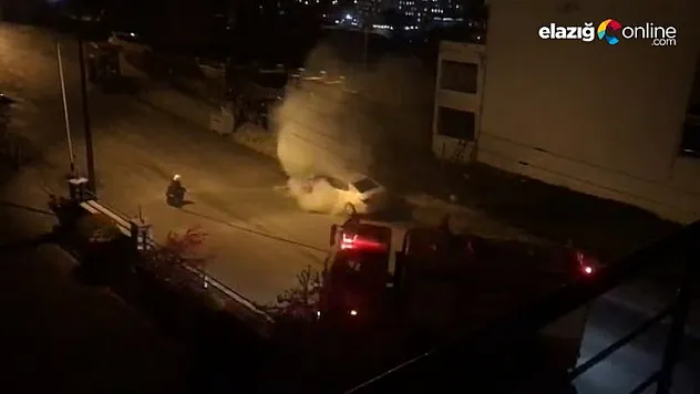 Park halindeki araç bir anda alev topuna döndü