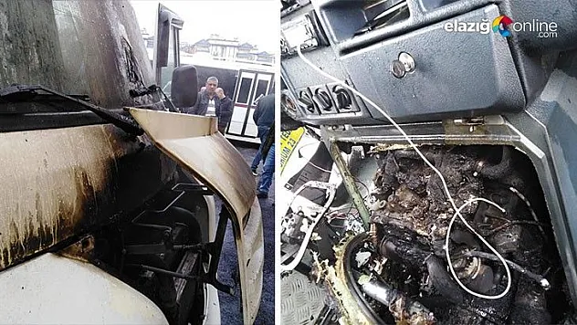 Park halindeki minibüs  bir anda alev aldı