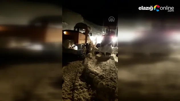 Pülümür'de köy yolunu açan iş makinesinin üzerine çığ düştü