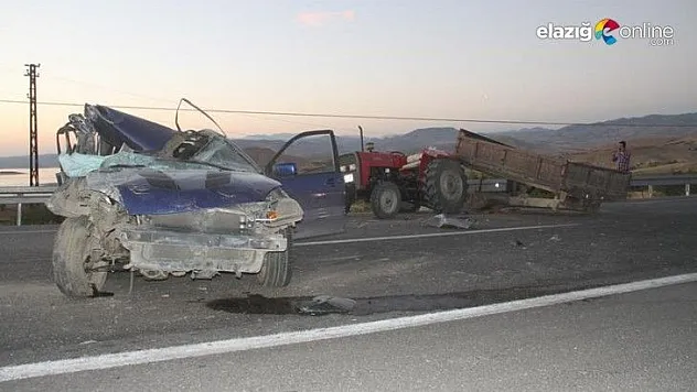 Römorka çarpan otomobil hurdaya döndü: 1 ağır yaralı