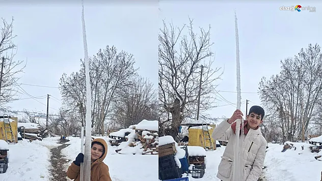 Termometreler çakıldı, Palu buz kesti: Metrelik sarkıtlar şaşırttı