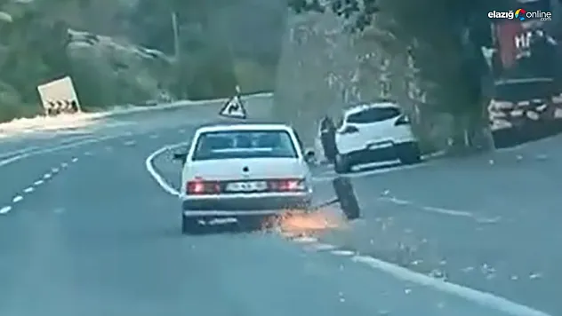 Tekeri Koptu, Araç Kıvılcımlar Saçtı, Facianın Eşiğinden Dönüldü!