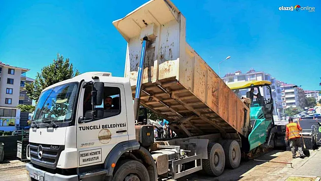 Tunceli merkezde sıcak asfalt serimi yapıldı