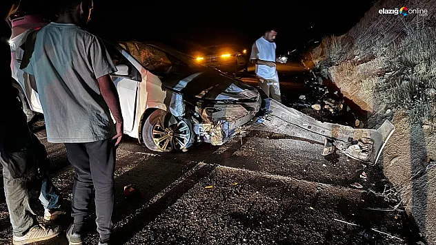 Yola Çıkan Hayvana Çarpmamak İçin Manevra Yapan Araç Beton Duvara Çarptı!