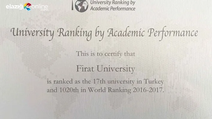 Fırat Üniversitesi Yükselişini Sürdürüyor!