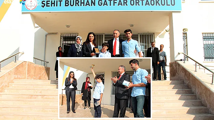 Şehit babasının adı verilen okulda, ilk ders zilini oğlu çaldı