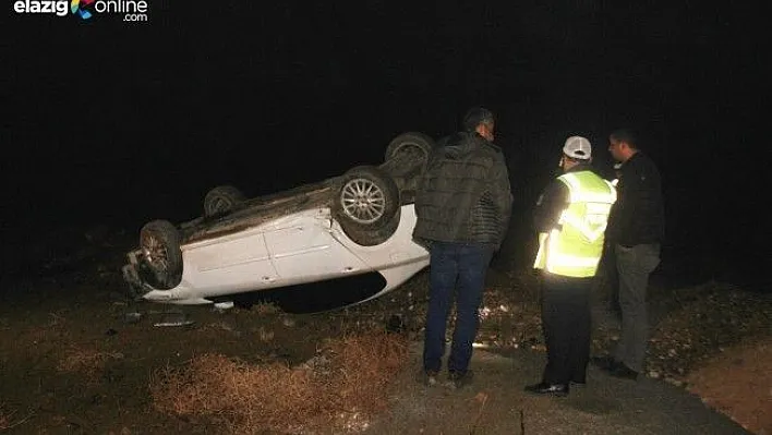 Elazığ'da Kuzey İmar Yolu'nda Otomobil Takla Attı!