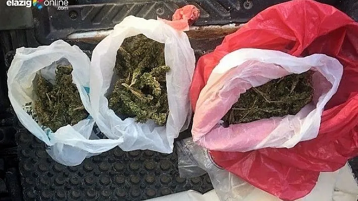 Mutfak rafı ve toprak altında esrar ele geçirildi