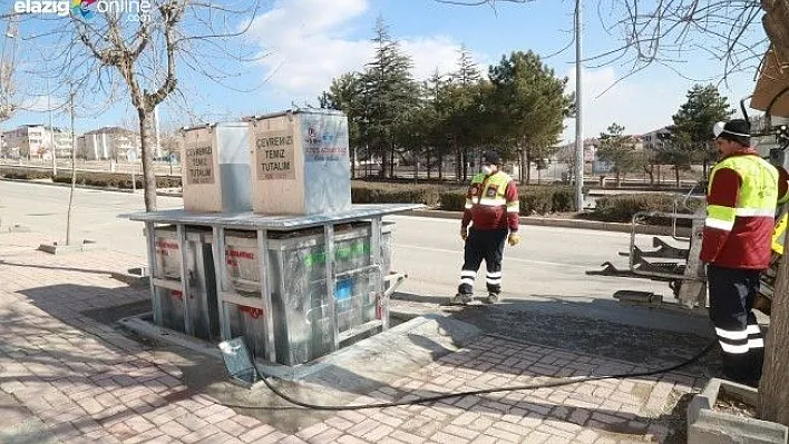 Elazığ'da yer altı çöp konteynerleri yaygınlaşıyor