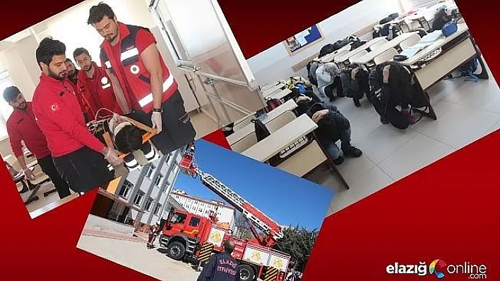 Elazığ'da deprem ve yangın tatbikatı