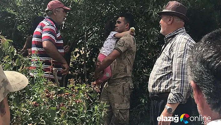 Kayıp olan küçük kızı, jandarma ekipleri buldu