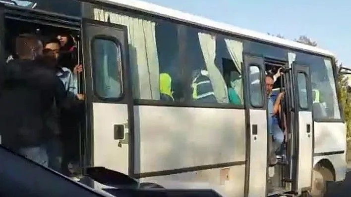Şehirlerarası yolda tıka basa tehlikeli yolculuk