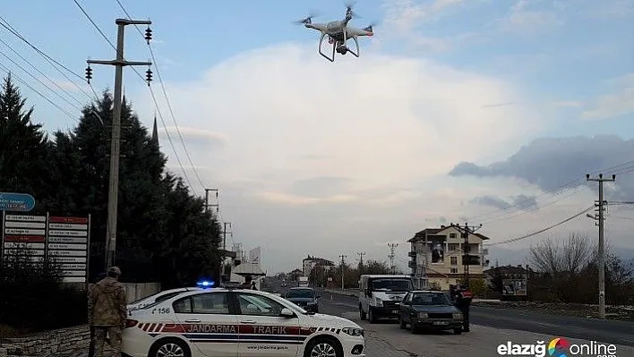 Elazığ'da Jandarmadan &quotDrone" ile denetim
