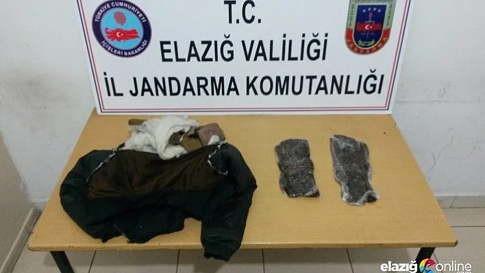 Mont astarında 2 kilo esrar ele geçirildi