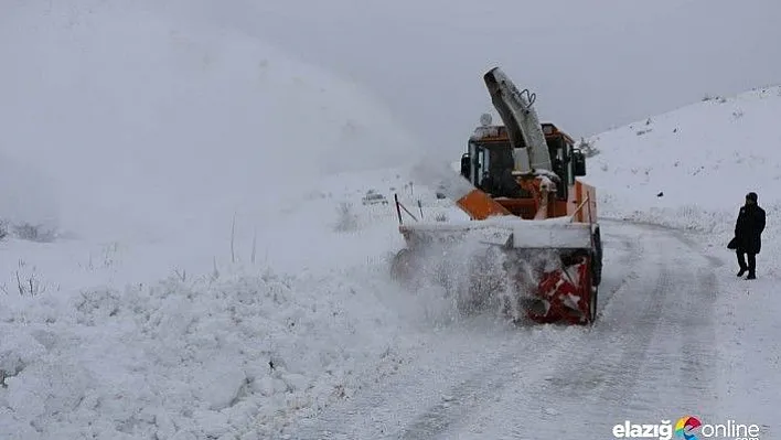 Elazığ'ın 6 ilçesinde kar 77 köy yolunu kapattı
