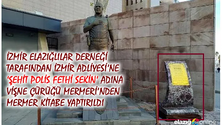 Fethi Sekin adına İzmir'de mermer kitabe yaptırıldı