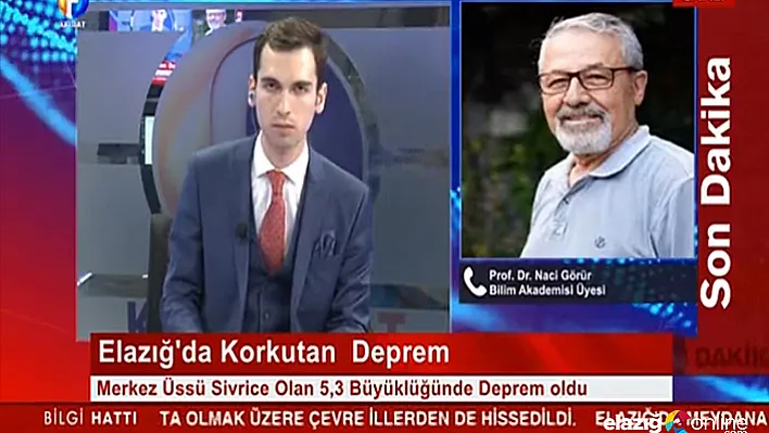 Prof. Dr. Naci Görür Elazığlıları Uyardı