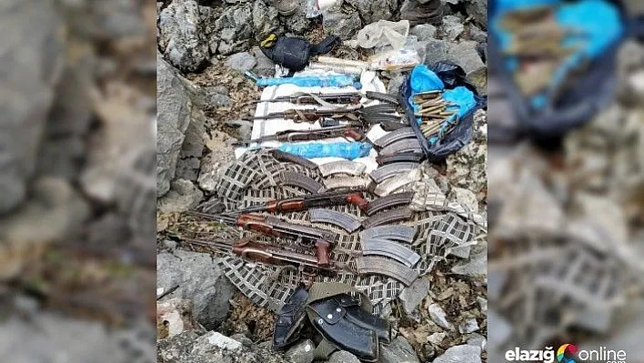 Tunceli'de silah dolu 2 sığınak imha edildi