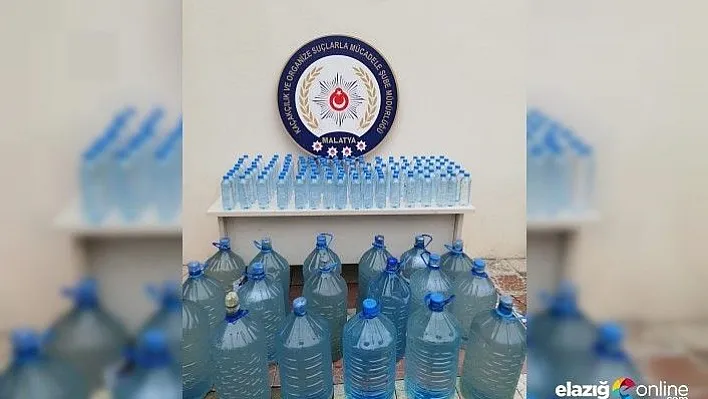 Malatya'da bin litre sahte içki ele geçirildi
