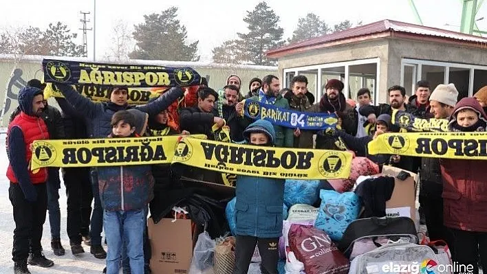 Ağrı Sporlu taraftarlardan Elazığ'a yardım