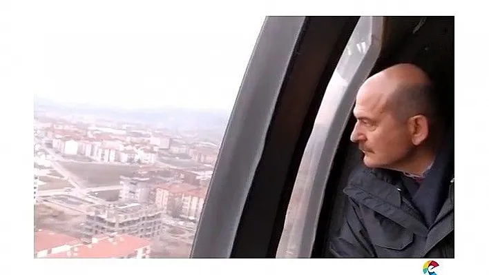 Bakan Soylu, depremden zarar gören yerleri havadan inceledi