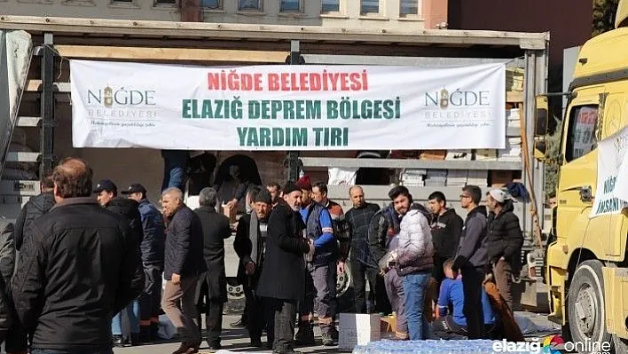 Niğde'den deprem bölgesine 8 tır yardım