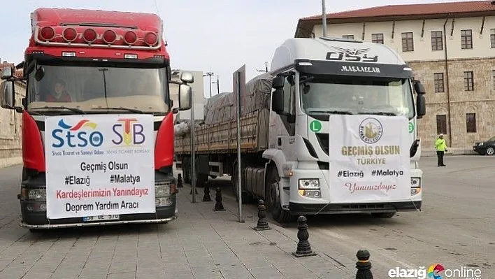 Yardım tırları Elazığ ve Malatya için yola çıktı