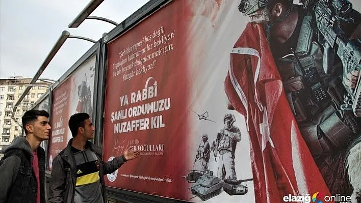 Elazığ 'Şehitler Tepesi Boş Değil' yazılarıyla donatıldı