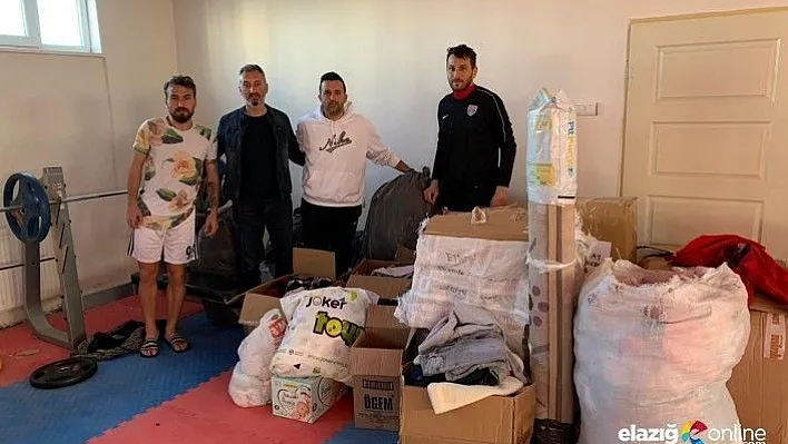 Kulüplerin gönderdiği yardım malzemeleri dağıtılmaya başlandı