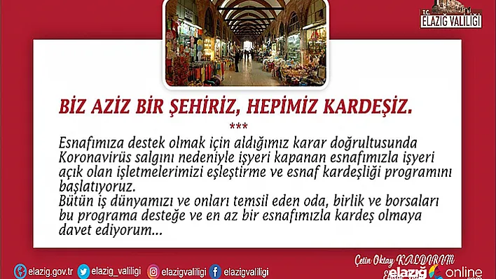 Elazığ'da &quotEsnaf Kardeşliği" programı