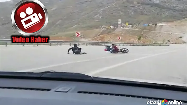 Motosikletle kaza anı cep telefonu kamerasına yansıdı