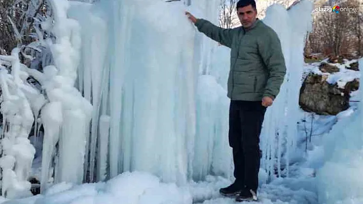 Elazığ Değirmenönü Köyü'nde Buz Sarkıtları Görsel Şölen Sundu!