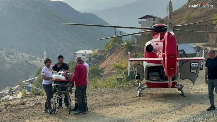 Ambulans helikopter, 82 yaşındaki Mevlüt amca için havalandı