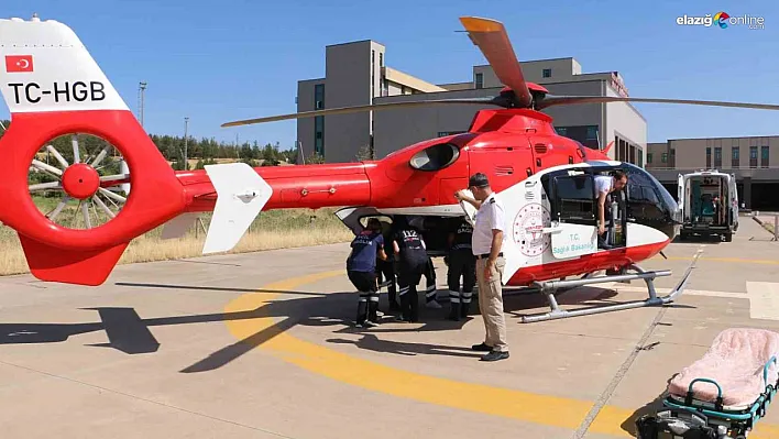 Ambulans helikopter, 93 yaşındaki hasta için havalandı