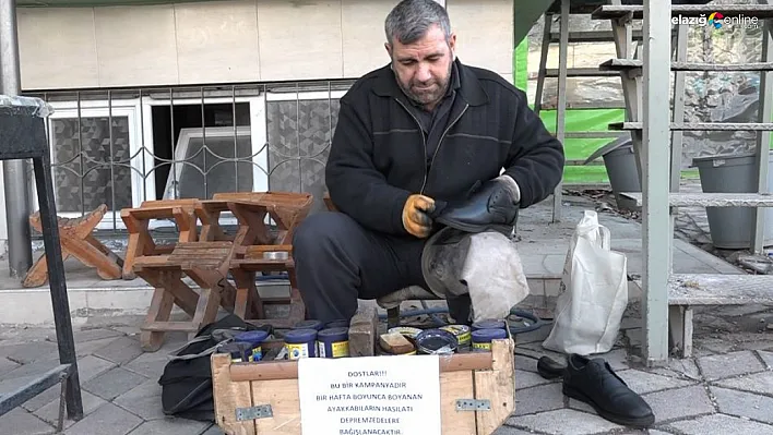 Ayakkabı boyacısından anlamlı bağış! Bir haftalık gelirini depremzedeler için bağışladı