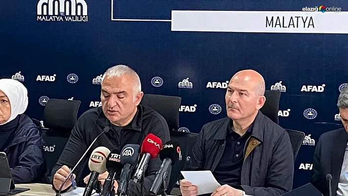 Bakan Ersoy: 'Malatya'da enkaz kaldırma çalışmalarına yoğunlaştık'