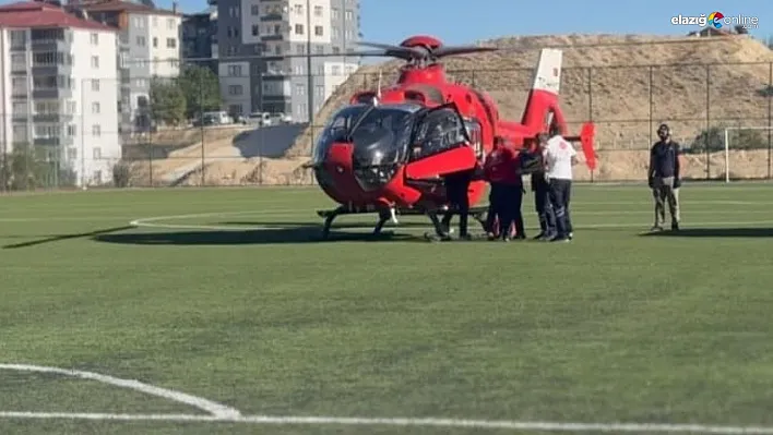Beyin kanaması geçiren vatandaşın imdadına ambulans helikopter yetişti