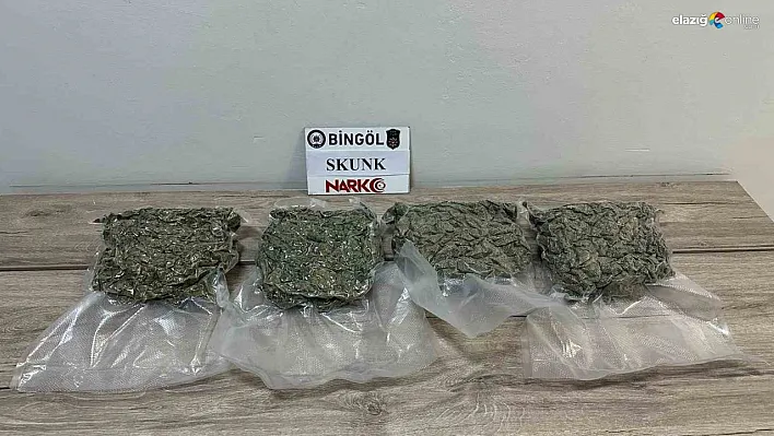 Bingöl'de 2 kilo 86 gram skunk ele geçirildi