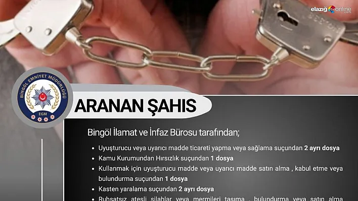 Bingöl'de 32 yıl kesinleşmiş hapis cezası bulunan şahıs yakalandı