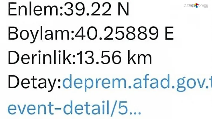 Bingöl'de 4,3 büyüklüğünde deprem