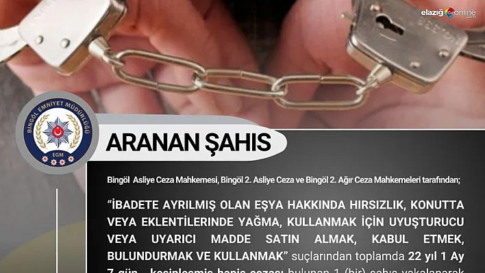 Bingöl'de kesinleşmiş hapis cezası ve araması bulunan 6 kişi yakalandı