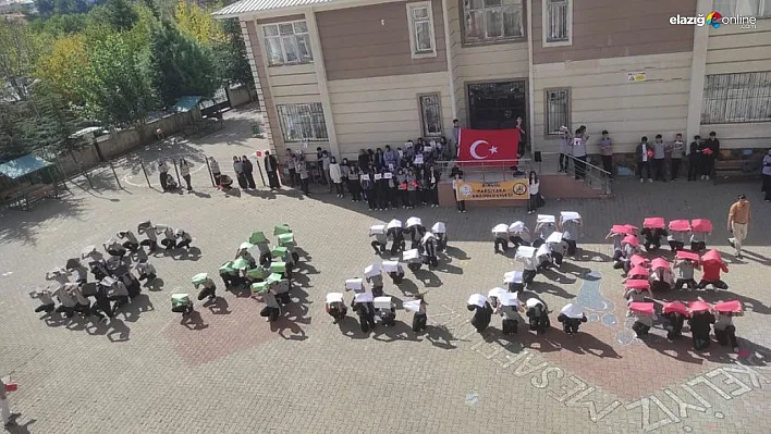 Bingöl'de öğrencilerinden Gazze için anlamlı etkinlik