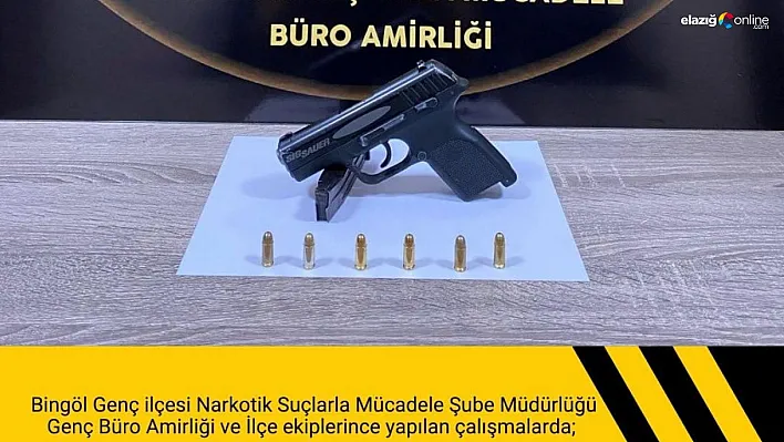 Bingöl'de ruhsatsız tabanca ele geçirildi