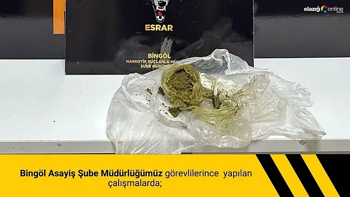 Bingöl'de uyuşturucu operasyonu