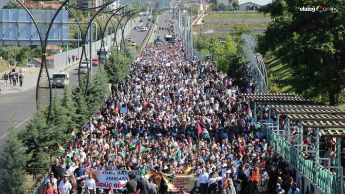 Bingöl'de yaklaşık 15 bin kişi Gazze için yürüdü