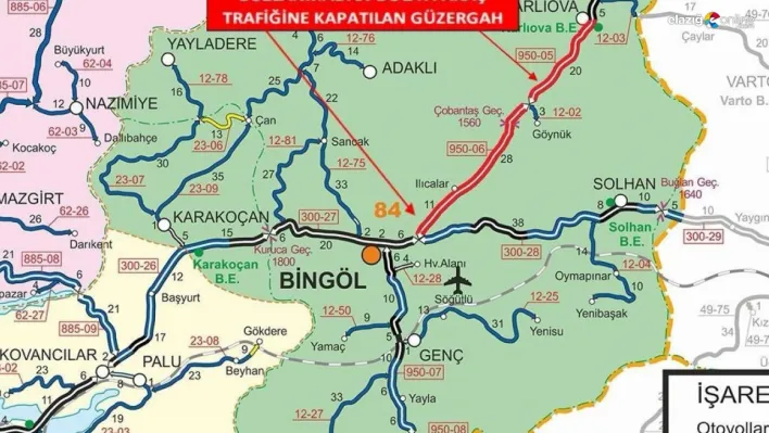 Bingöl-Erzurum karayolu trafiğe kapatıldı